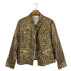 Chico’s leopard print jacket blazer size 00 4 XS